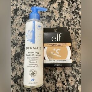 Derma E Hydrating Gentle Cleanser and Elf Brightening Putty Primer Bundle